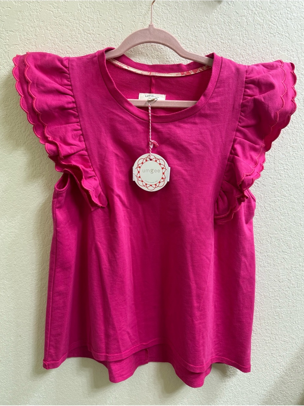 Umgee Women’s Fuchsia Tiered Ruffle Sleeve Top